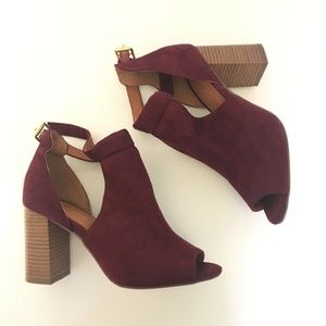 6.5 Dark Red Suede Booties